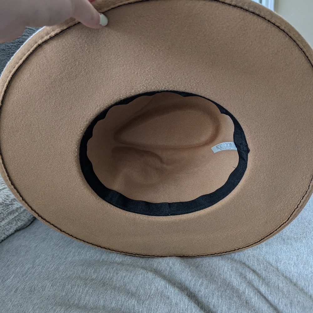 Tan Wide Brimmed Hat - Picture 3 of 3